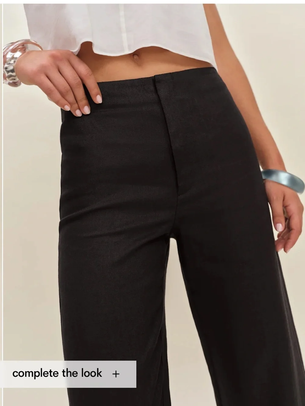 Reformation Black linen Wide Leg Pants